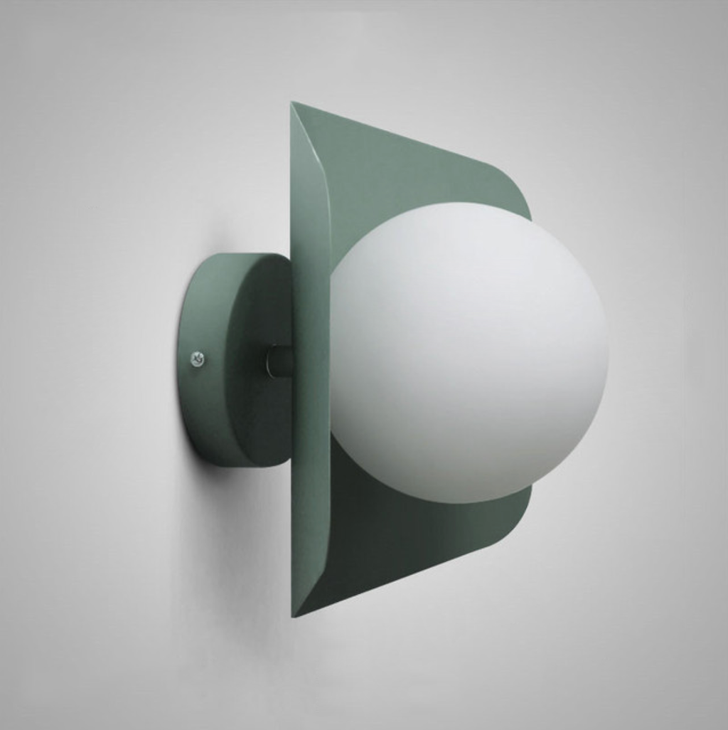 Colored Geometric Plate & Globe Wall Light - Final Sale