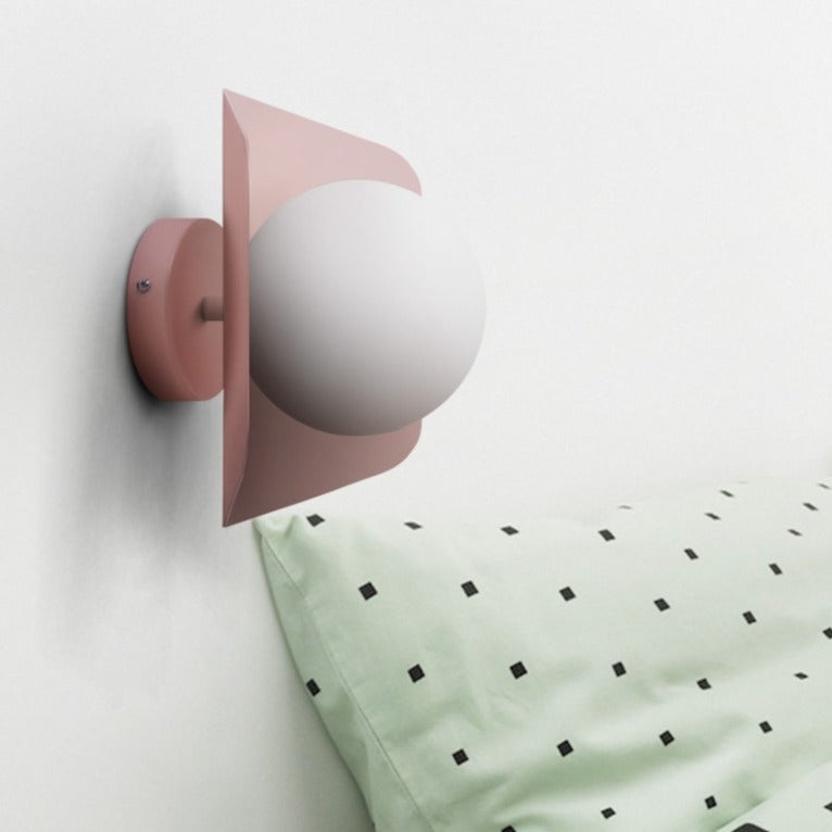 Colored Geometric Plate & Globe Wall Light - Final Sale