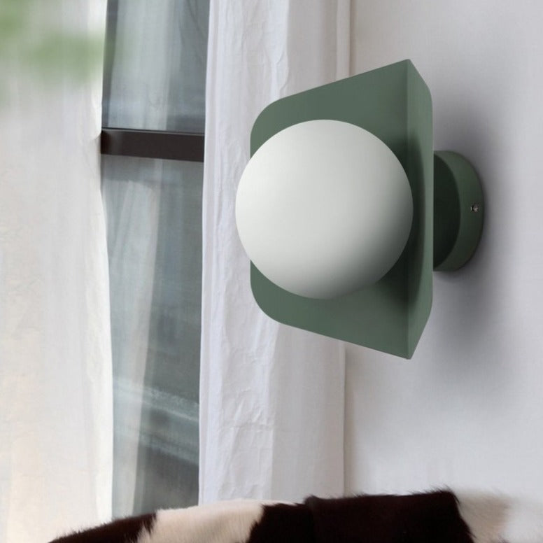 Colored Geometric Plate & Globe Wall Light - Final Sale