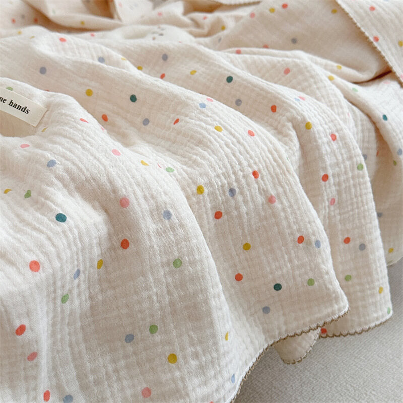Colorful Dot Muslin Toddler Blanket & Pillow Set – 47" x 51"