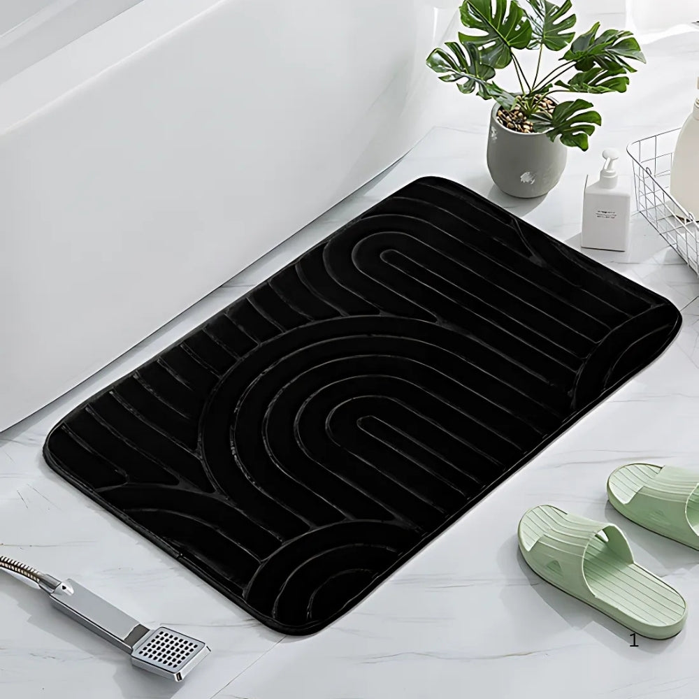 Concentric Arches Cashmere Bath Mat Black