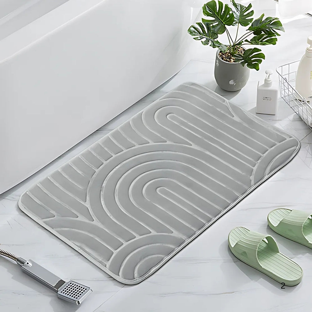 Concentric Arches Cashmere Bath Mat Light Gray
