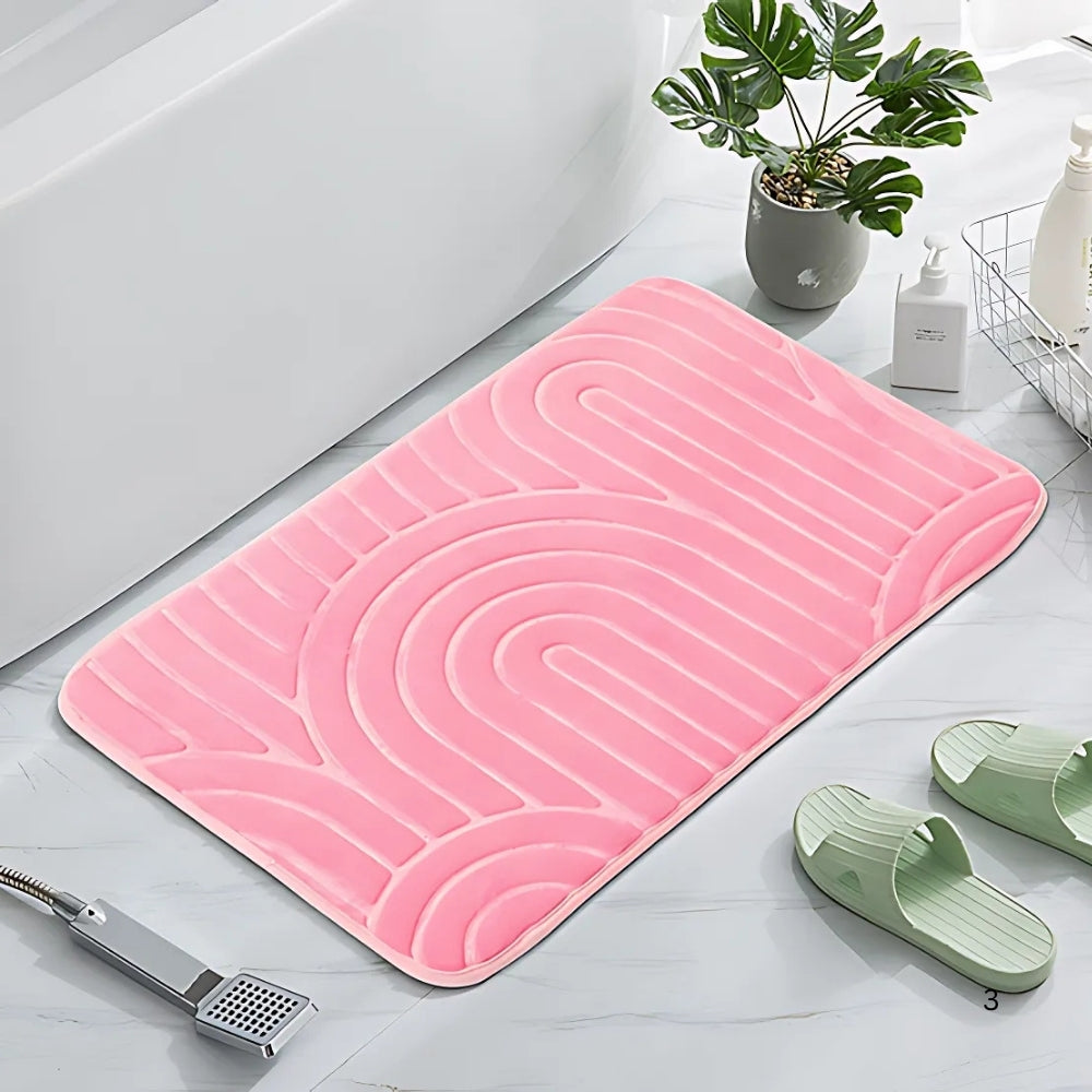 Concentric Arches Cashmere Bath Mat Light Pink