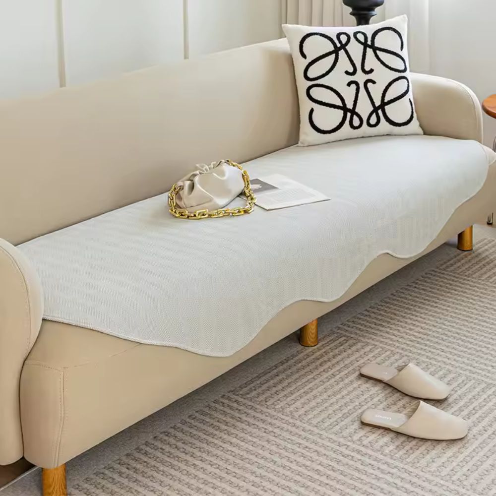 All-Season Plain Contour Fit Sofa Cover Cloud Haze