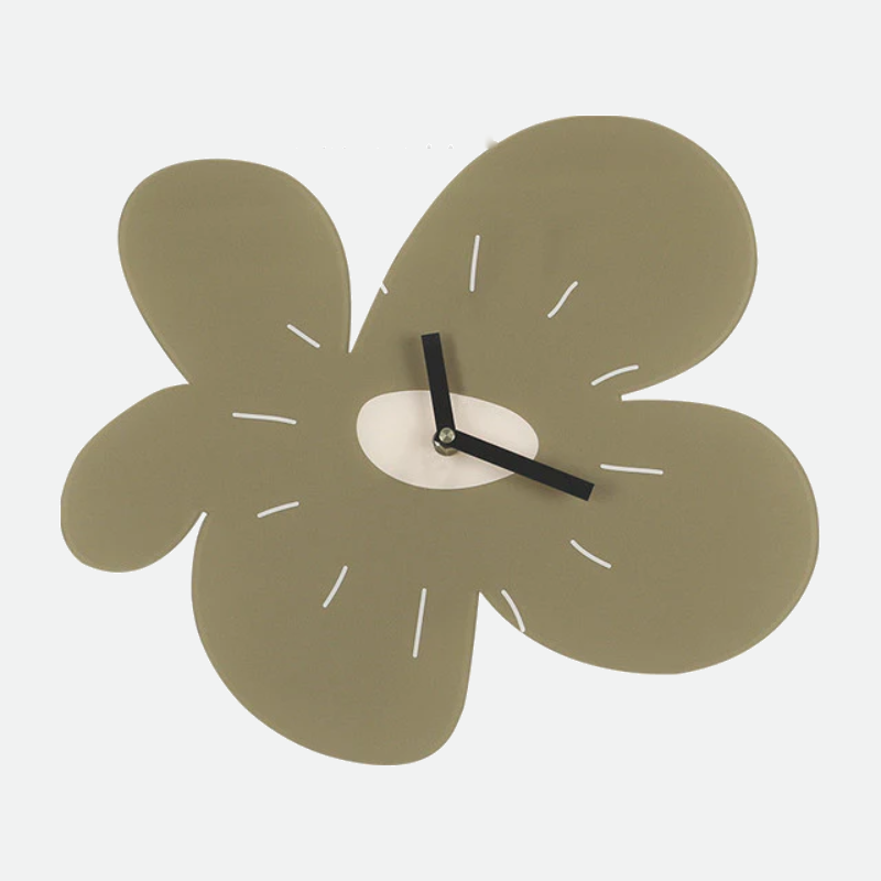 Contrast Shaped Graphic Minimalist Wall Clock Flower