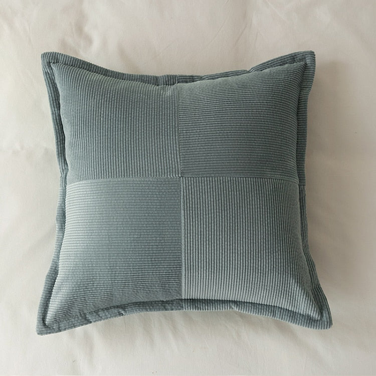Contrast Twill Solid Pillow Cover Blue