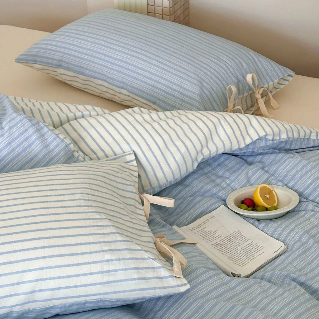 Contrast Stripe Duvet Cover Ocean