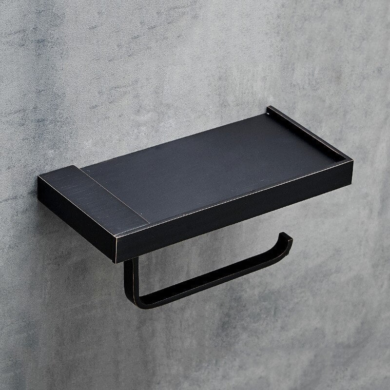 Copper Park Paper & Towel Wall Rack Black