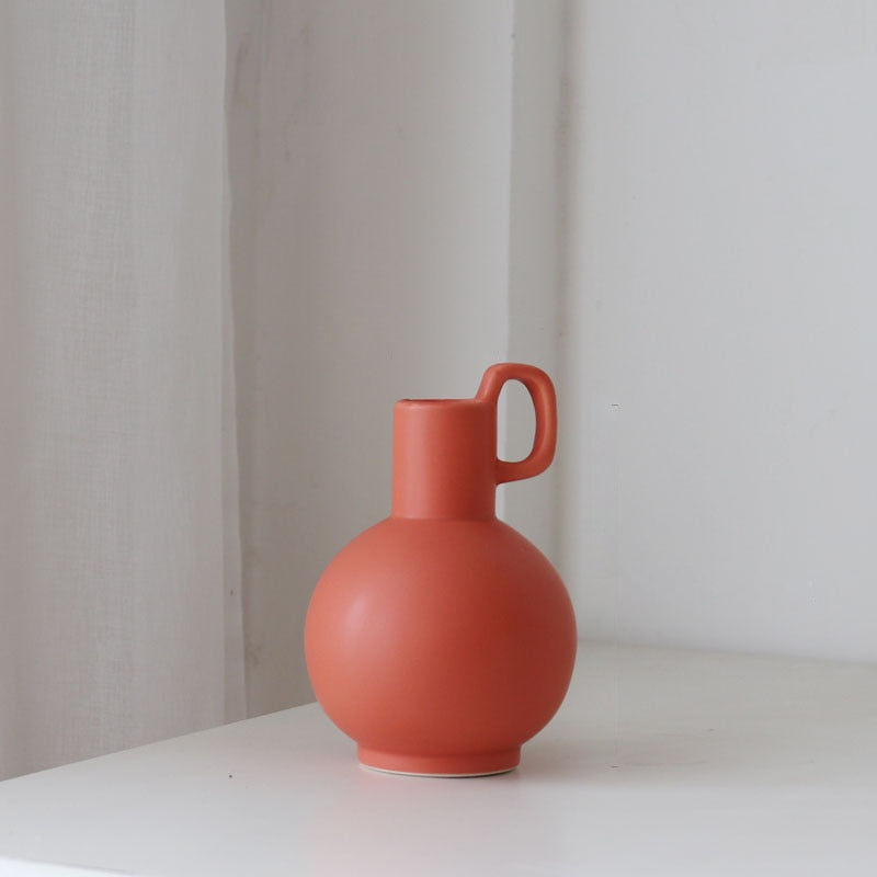 Coraline Organic Shape Ceramic Vase Terracota Small