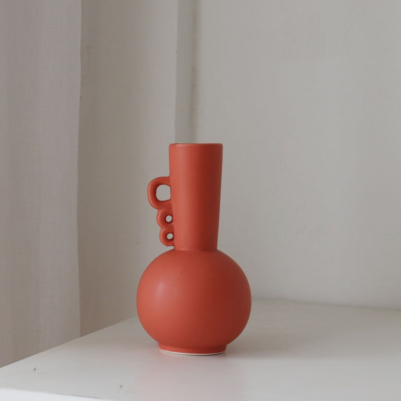 Coraline Organic Shape Ceramic Vase Terracota Large