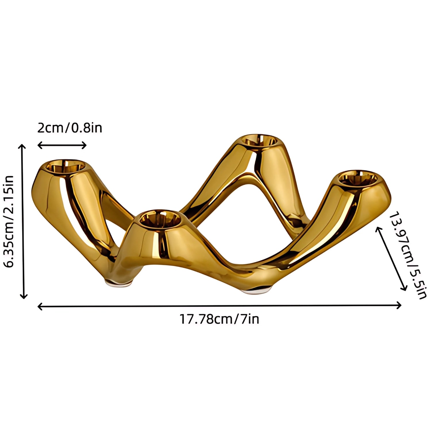 Cosmic Ripple Candle Holder Gold