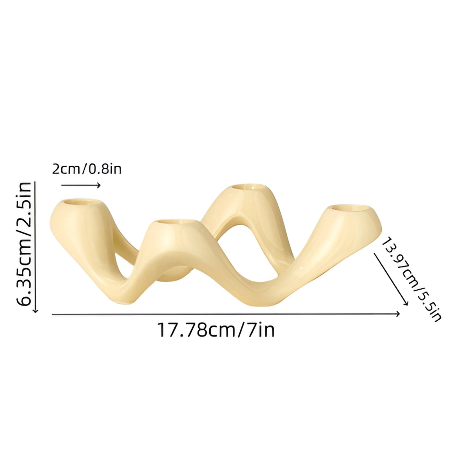Cosmic Ripple Candle Holder White