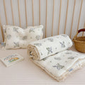 Botanical Vine Toddler Comforter – Cotton Muslin with Lace Trim