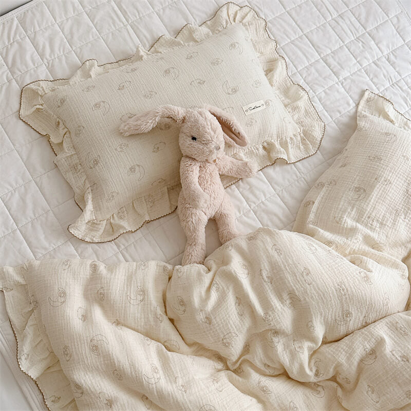 Lamb Ruffle Duvet Cover Set – Soft Cotton Muslin