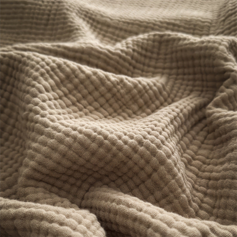 6-Layer Cotton Muslin Throw Blanket with Fringe