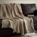 6-Layer Cotton Muslin Throw Blanket with Fringe