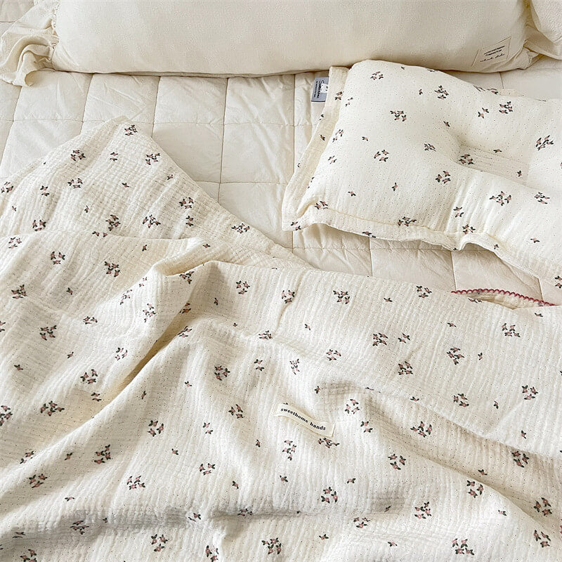 Cotton Muslin Baby Blanket Set – Assorted Retro Patterns Primrose