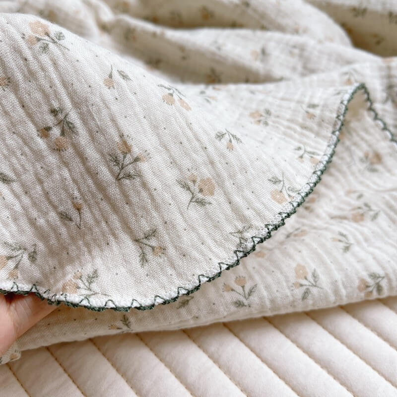 Cotton Muslin Baby Blanket – Vintage Floral Print