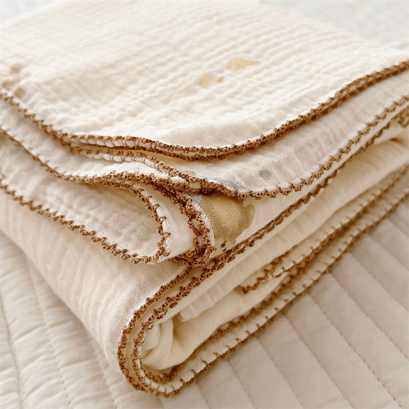 Teddy’s Bubble Bath Muslin Toddler Blanket & Pillow Set
