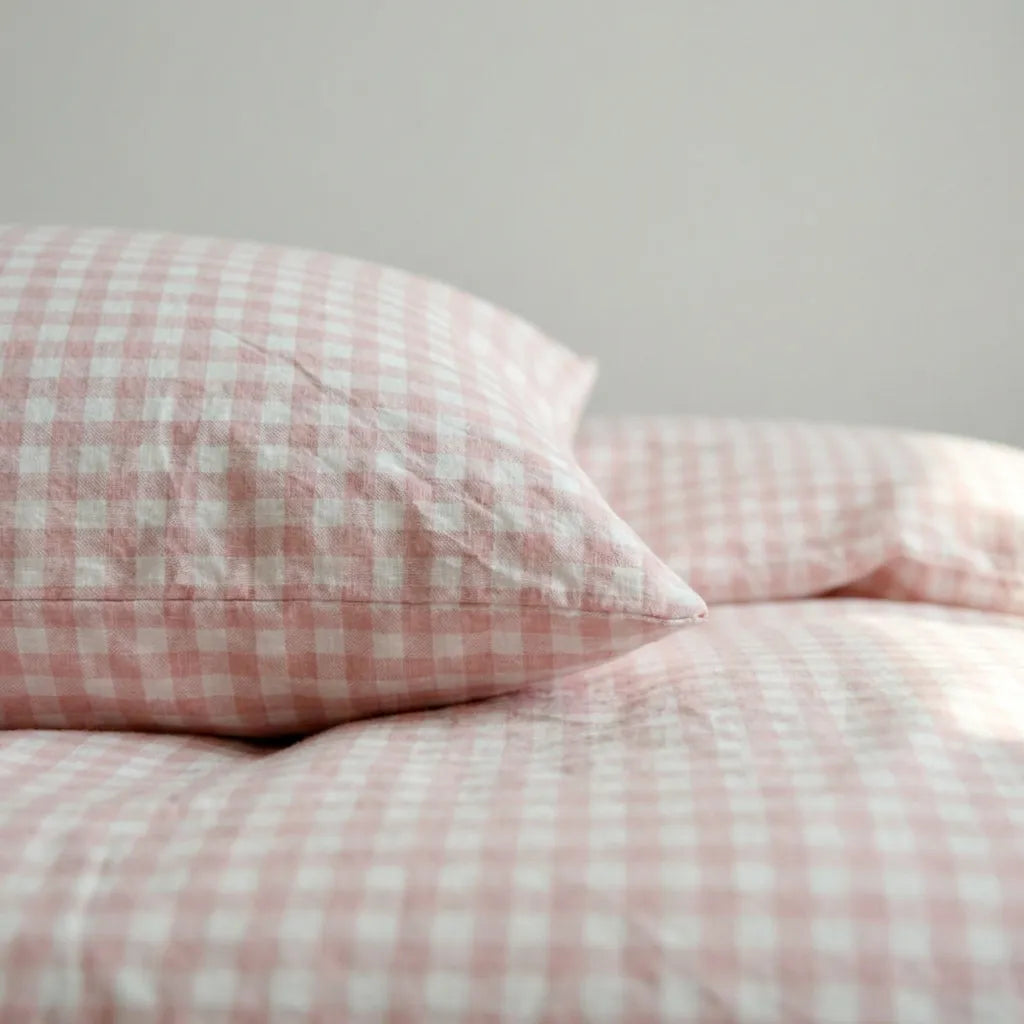Cotton Small Gingham Duvet Cover - Navy