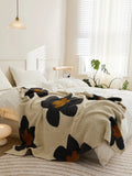 Cozy Bloom Plush Knit Throw Blanket