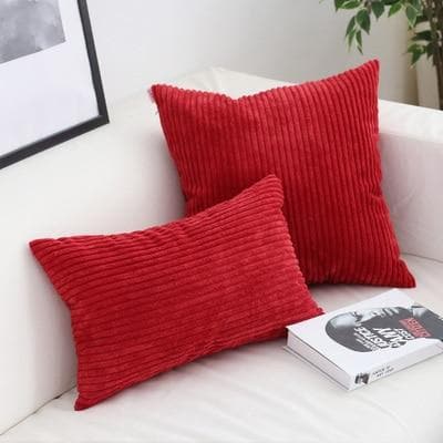 Cozy Corduroy Cushion Covers Red