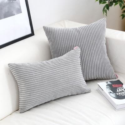 Cozy Corduroy Cushion Covers Gray