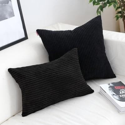 Cozy Corduroy Cushion Covers Black