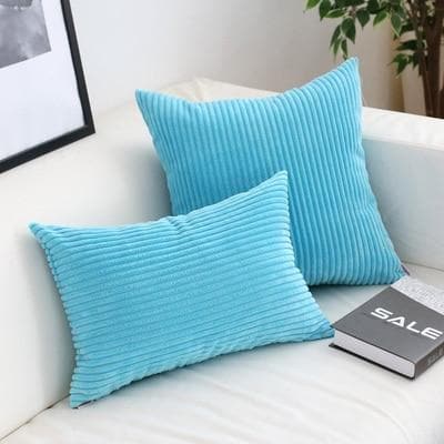 Cozy Corduroy Cushion Covers Sky Blue