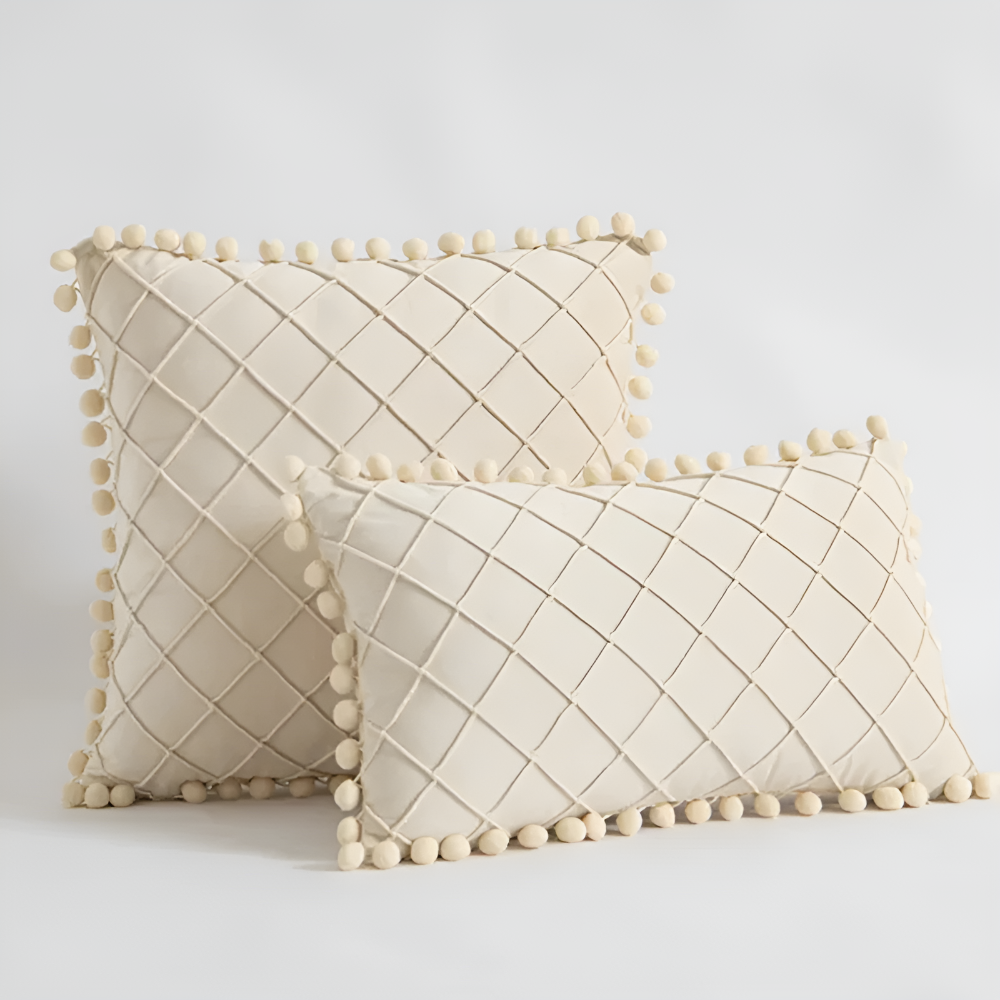 Quilted Luxe Cushion Cover Cream 12"x20"