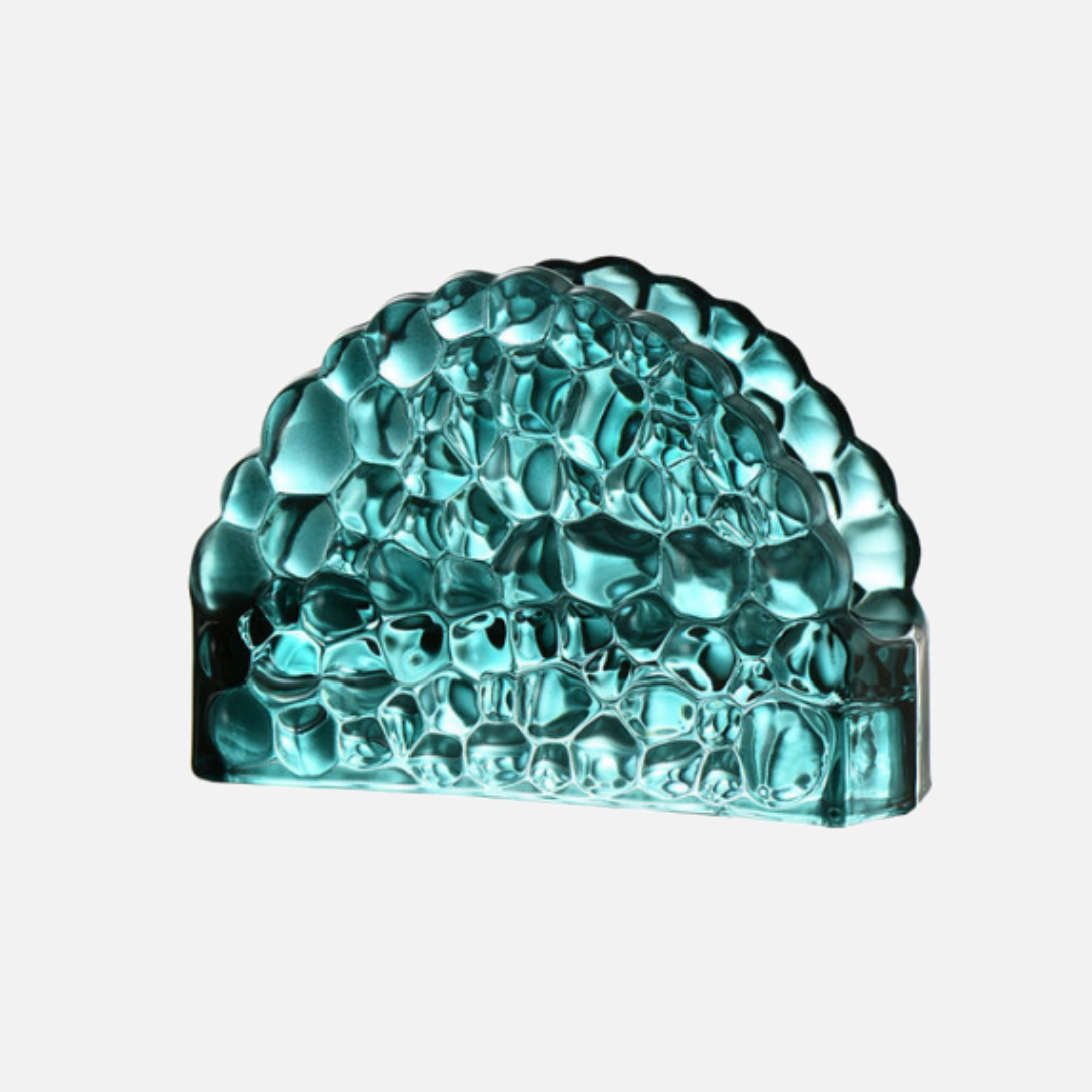 Crown Jewels Glass Napkin Holder Semi-Circle Emerald