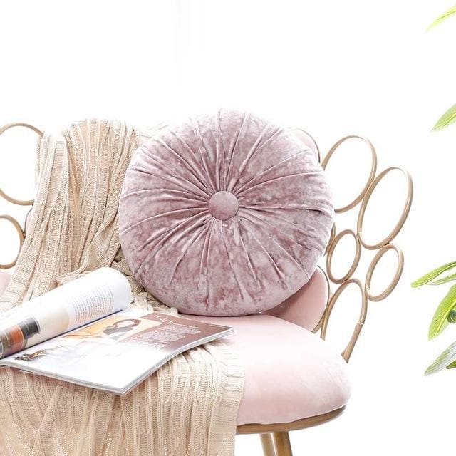 Crushed Velvet Round Pillow Lilac Blush