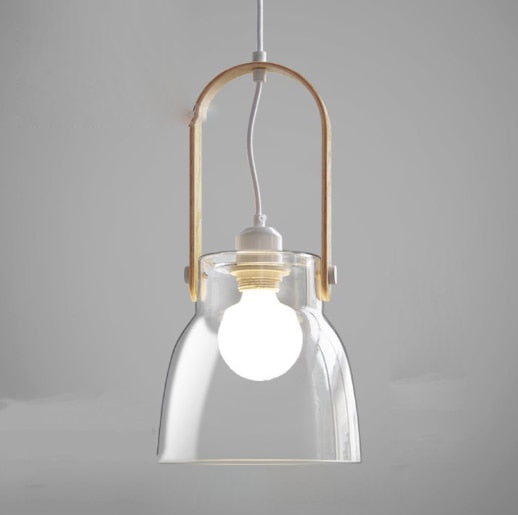 Crystal Castle Wood & Glass LED Pendant Lamp Medium