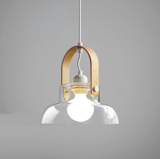 Crystal Castle Wood & Glass LED Pendant Lamp Large