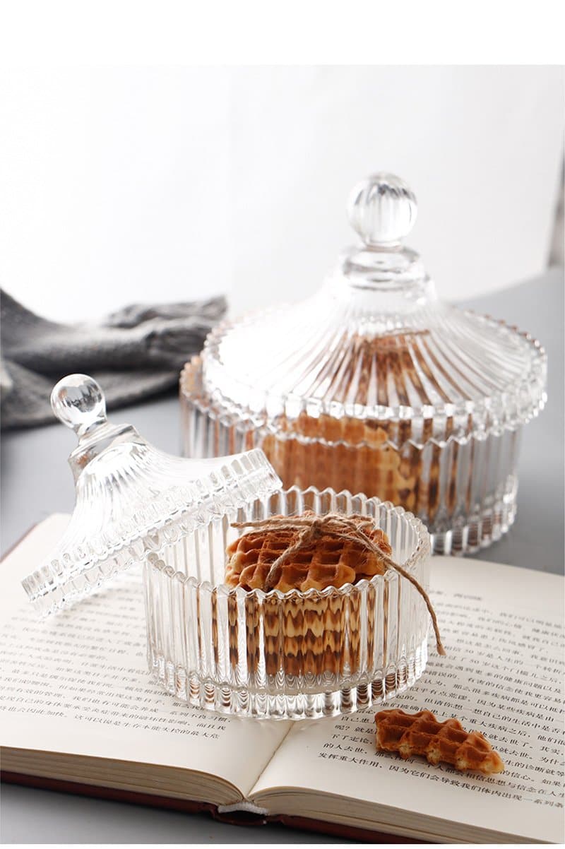 Crystal Glass Candy Jar Container