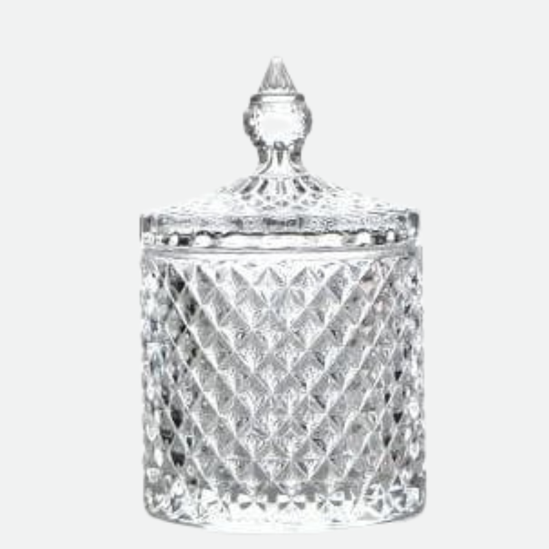 Crystal Glass Candy Jar Container Charles Large