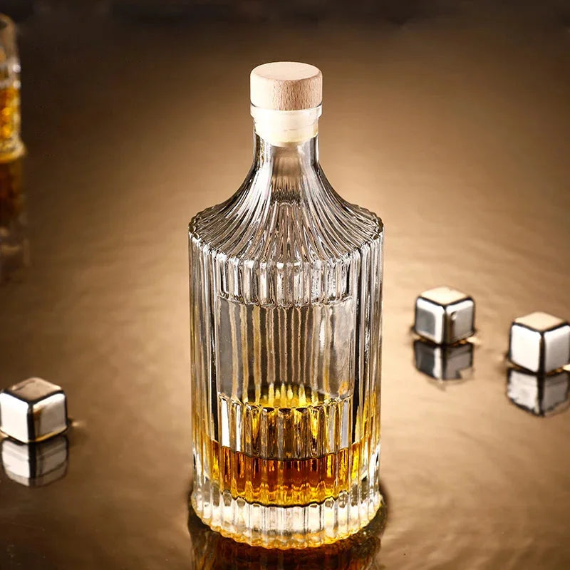 Prestige Crystal Whiskey Decanter Ridged 500 ml