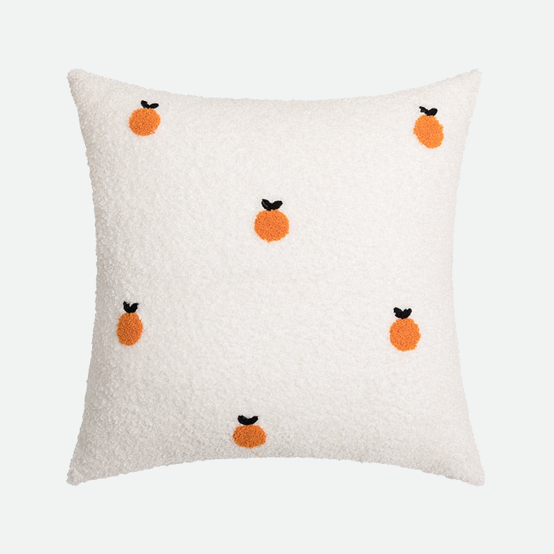 Cute Shapes Felt Pillow Covers Orange