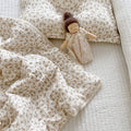 Camellia Floral Baby Crib Quilt – Soft Cotton Gauze Bedding