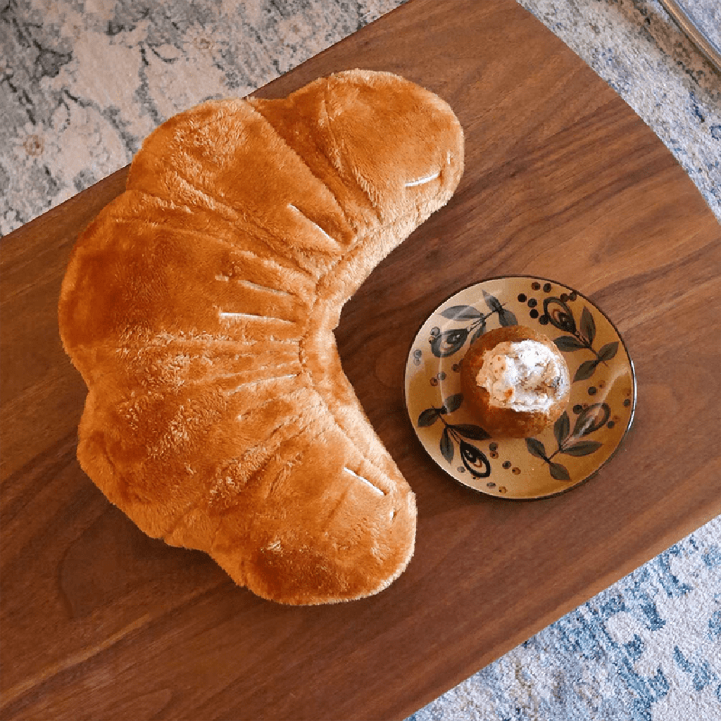 Cute Bread Collection Throw Pillow Croissant