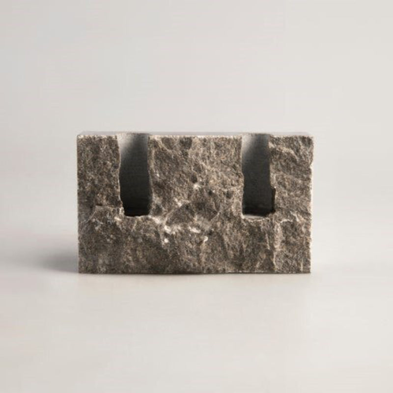 Cyprus Natural Stone Candle Holder Grey