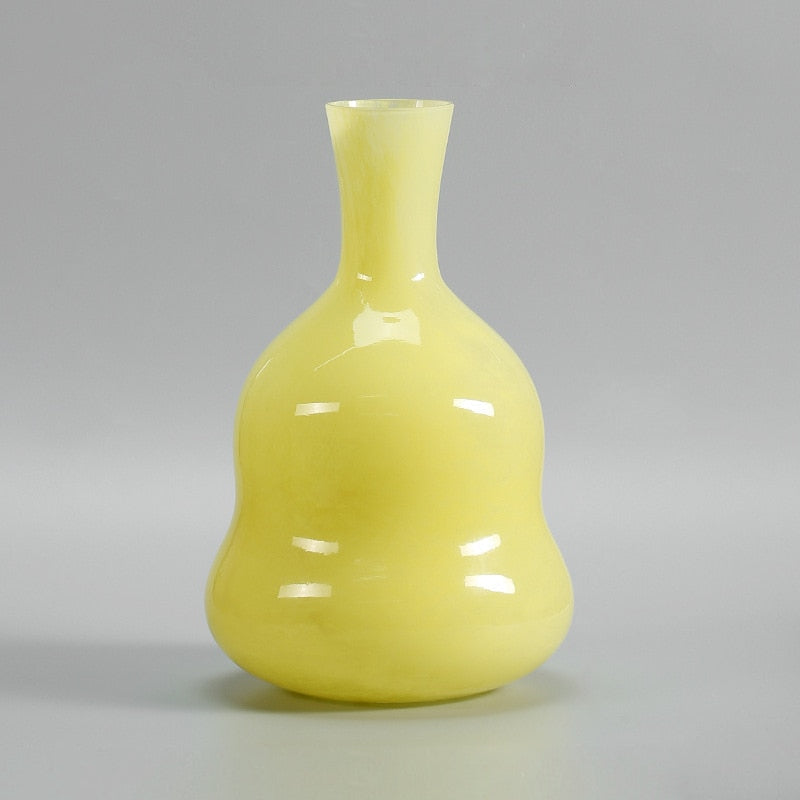 Dadu Murano Glass Vase Yellow