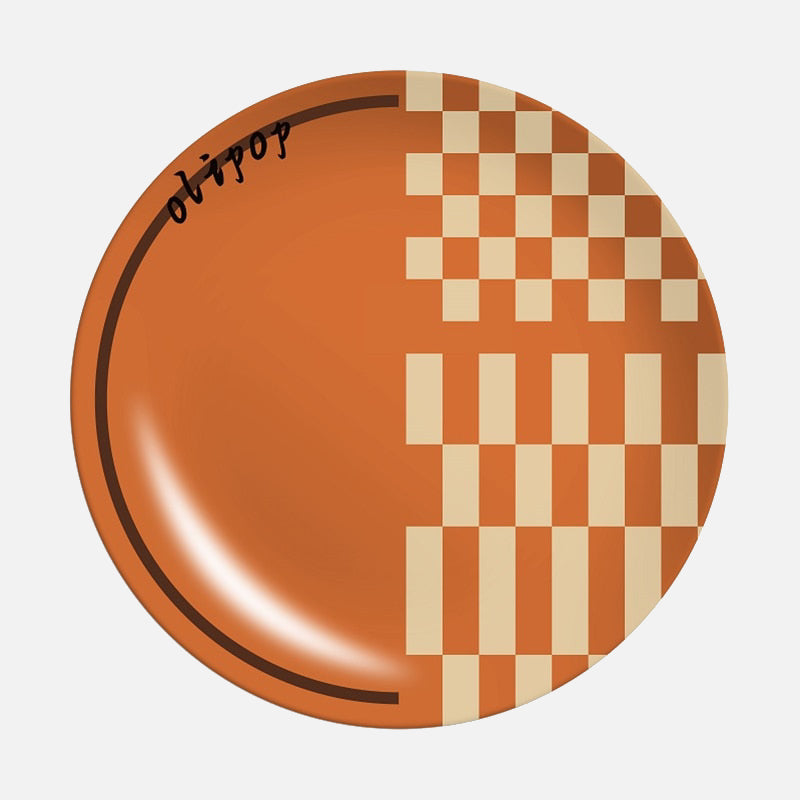 Daily Graphic Plates Orange Checkered