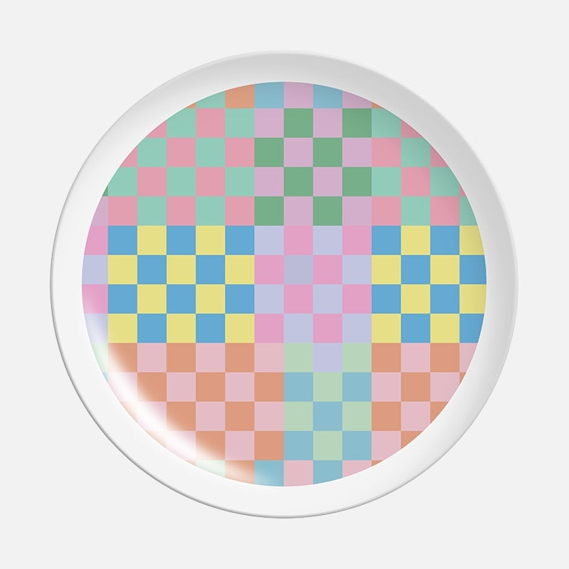 Daily Graphic Plates Rainbow Checkered