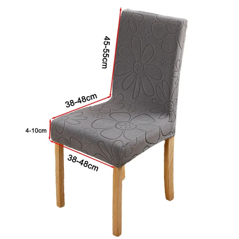 Daisy Stretch Dining Chair Cover Ash Petal