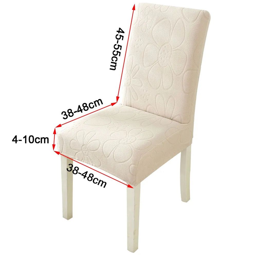 Daisy Stretch Dining Chair Cover Cream Cloud