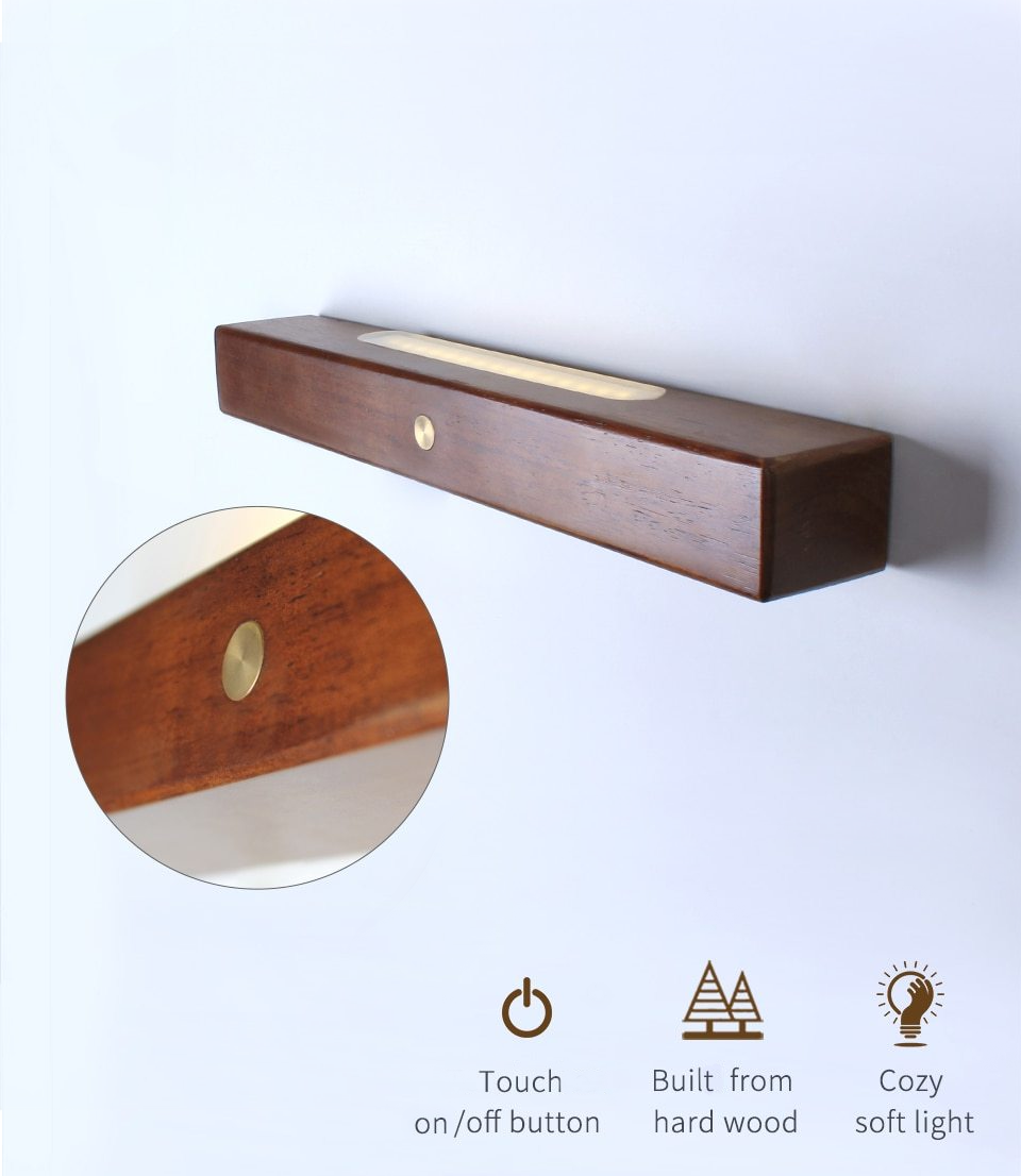 Damian Wooden Linear Wall Sconce