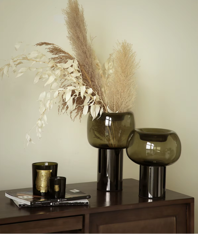 Shadow Bloom Glass Vase
