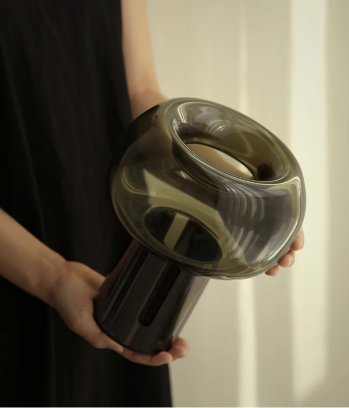 Shadow Bloom Glass Vase