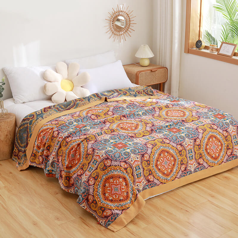 Orange Ember Reversible Cotton Quilt